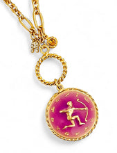 ONLY 2 LEFT!!! SAGITTARIUS ♐️ Enamel Medallion with Birthstone & Initial with Regina Chain 18” Adj to 20” ✨ Choose Birthstone & Pave Initial ⬇️