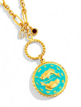 ONLY 3 LEFT!!! PISCES ♓️ Enamel Medallion with Birthstone & Initial with Regina Chain 18” Adj to 20” ✨ Choose Birthstone & Pave Initial ⬇️