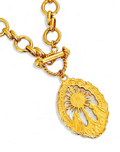 ONLY 2 LEFT!!! NEW! SAGRADO SACRAMENTO ✨ Medallion with “Nácar” Freshwater Shell Back ✨ A work of Art 🖼️ with ISABELA Chain Choose Length 18” 20”