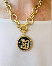 ONLY 1 LEFT!!! Dragon 🐉 Black Enamel Disk Charm Pendant with White Pearl & ISABELA Chain Toggle✨ Short Necklace 18” 🧧