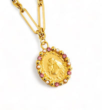 ONLY 3 LEFT!!! NEW! San Antonio with Rose Crystals & Pearl 💖 SOFIA Chain Short 18”-20”