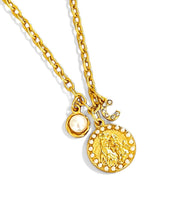 Virgen del Carmen Mini Oval Pearl Charm with Pearl Charm on CAMILA Chain 16” Adj to 18” ✨ Choose Initial ⬇️