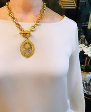 ONLY 2 LEFT!!! NEW! SAGRADO SACRAMENTO ✨ Medallion with “Nácar” Freshwater Shell Back ✨ A work of Art 🖼️ with ISABELA Chain Choose Length 18” 20”