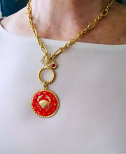 ONLY 2 LEFT!!! CANCER ♋️ Enamel Medallion with Birthstone & Initial with Regina Chain 18” Adj to 20” ✨ Choose Birthstone & Pave Initial ⬇️