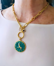 ONLY 2 LEFT!!! CAPRICORN ♑️ Enamel Medallion with Birthstone & Initial with Regina Chain 18” Adj to 20” ✨ Choose Birthstone & Pave Initial ⬇️