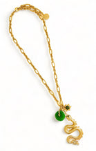 ONLY 1 LEFT!!! Dragon 🐉 with Jade Eye 💚 👁️ & Jade Charms & Carved Jade Disk with REGINA Chain ✨ Short Necklace 20”-22” 🧧