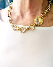 ONLY 2 LEFT!!! Yin & Yang Side Pave✨ ISABELA Chain with Pave Toggle Short Necklace 20”