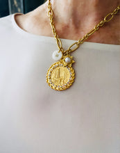 ONLY 1 LEFT!!! NEW! Virgen de FATIMA Round with REGINA Chain✨ Short Necklace 20” Choose Initial Below ⬇️