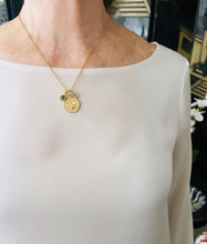 SCORPIO ♏️ Medal with Birthstone & Initial on Thin LIA Chain 18” Adj to 20” ✨ Choose Birthstone & Pave Initial ⬇️