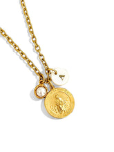 ONLY 2 LEFT!!! NEW!!! La Providencia ✨ Patrona de Puerto Rico 🇵🇷 with Pearl ✨ CAMILA Chain ✨Short Necklace 18-20”✨ Choose Initial Below ⬇️