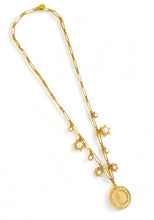 SOLD OUT!!! Virgen de la PROVIDENCIA, Patrona de Puerto Rico 🇵🇷 Medalla Charm with Pearl & CZ ✨from an Antique Medal circa 1952 ✨ Multi Pearl Charms ✨ SOFIA Chain Necklace Long 30”