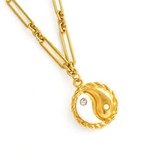 ONLY 2 LEFT!!! Yin & Yang White Enamel with CZ & Pearl ✨ SOFIA Chain Short Necklace 18”-20”