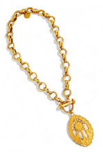 ONLY 2 LEFT!!! NEW! SAGRADO SACRAMENTO ✨ Medallion with “Nácar” Freshwater Shell Back ✨ A work of Art 🖼️ with ISABELA Chain Choose Length 18” 20”