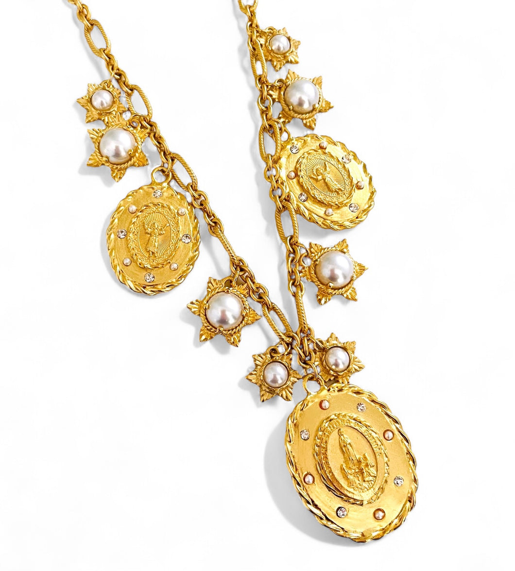 SOLD OUT!!! Multi Medals FATIMA & Divino Niño with REGINA Chain ✨Long Necklace 30”