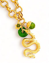 ONLY 1 LEFT!!! Dragon π with Jade Eye π ποΈ & Jade Charms & Carved Jade Disk with ISABELA Chain β¨ Long Necklace 30β π§§