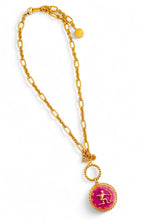 ONLY 2 LEFT!!! SAGITTARIUS ♐️ Enamel Medallion with Birthstone & Initial with Regina Chain 18” Adj to 20” ✨ Choose Birthstone & Pave Initial ⬇️