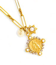 ONLY 1 LEFT!!! Virgen del CARMEN Charm Pendant w/ Pearl & CZ “Escapulario” with “Sagrado Corazón de Jesus” on the Back ✨ SOFIA Chain ✨ Short Necklace 18”-20” ✨ Choose Initial Below ⬇️