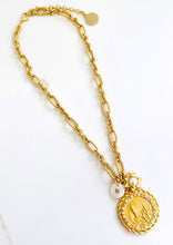 ONLY 1 LEFT!!! NEW! Virgen de FATIMA Round with REGINA Chain✨ Short Necklace 20” Choose Initial Below ⬇️