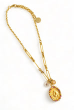 ONLY 2 LEFT!!! NEW! San Antonio with Rose Crystals 💖 & Pearl ✨SOFIA Chain✨ Short Necklace 18-20” Choose Nácar Initial Below ⬇️