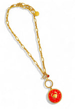 ONLY 2 LEFT!!! CANCER ♋️ Enamel Medallion with Birthstone & Initial with Regina Chain 18” Adj to 20” ✨ Choose Birthstone & Pave Initial ⬇️