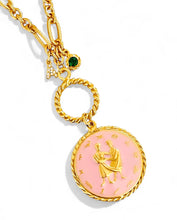 ONLY 3 LEFT!!! GEMINI ♊️ Enamel Medallion with Birthstone & Initial with Regina Chain 18” Adj to 20” ✨ Choose Birthstone & Pave Initial ⬇️