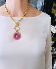 ONLY 2 LEFT!!! SAGITTARIUS ♐️ Enamel Medallion with Birthstone & Initial with Regina Chain 18” Adj to 20” ✨ Choose Birthstone & Pave Initial ⬇️