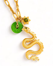 ONLY 1 LEFT!!! Dragon π with Jade Eye π ποΈ & Jade Charms & Carved Jade Disk with REGINA Chain β¨ Long Necklace 30β π§§
