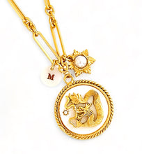 ONLY 1 LEFT!!! Dragon π White Enamel Disk Charm Pendant with White Pearl Charm, Initial & SOFIA Chain β¨ Short Necklace 16β-18β β¨ π§§ CHOOSE Initial Below β¬οΈ