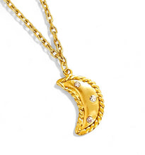 ONLY 2 LEFT!!! Half Moon 🌙 with Crystals ✨ CAMILA Chain 16”-18”