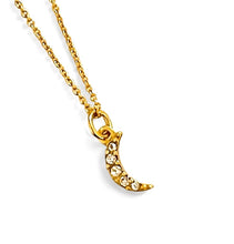ONLY 3 LEFT!!! Half Moon 🌙 Mini Charm with Crystal Pave ✨MIA Thin Chain 16”-18”