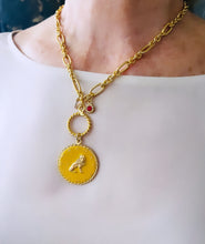 ONLY 2 LEFT!!! LEO ♌️ Enamel Medallion with Birthstone & Initial with Regina Chain 18” Adj to 20” ✨ Choose Birthstone & Pave Initial ⬇️