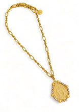 ONLY 1 LEFT!!! Virgen de la MISERICORDIA Medallion Pendant with Pearl & CZ ✨From an Antique Medallion circa 1932 Engraving on the Back✨ REGINA Chain Short Necklace 18”-20”