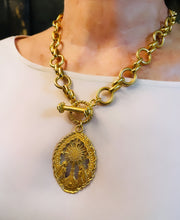 ONLY 2 LEFT!!! NEW! SAGRADO SACRAMENTO ✨ Medallion with “Nácar” Freshwater Shell Back ✨ A work of Art 🖼️ with ISABELA Chain Choose Length 18” 20”