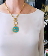 ONLY 3 LEFT!!! PISCES ♓️ Enamel Medallion with Birthstone & Initial with Regina Chain 18” Adj to 20” ✨ Choose Birthstone & Pave Initial ⬇️