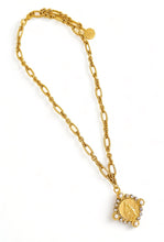 ONLY 1 LEFT!!! Virgen del CARMEN Charm Pendant w/ Pearl & CZ “Escapulario” with “Sagrado Corazón de Jesus” on the Back ✨ REGINA Chain ✨Short Necklace 18”-20”