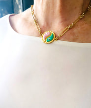 SOLD OUT!!! Yin & Yang Side Green & Pink Enamel with CZ & Pearl ✨ SOFIA Chain Short Necklace 16”-18”