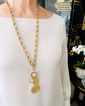 Sagrado CORAZÓN de Jesus Medalla Charm with Cross & Pearl Charm Dangle ✨ VALENTINA Chain Long Necklace 30”