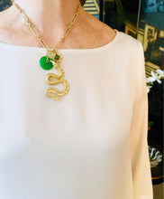 ONLY 1 LEFT!!! Dragon 🐉 with Jade Eye 💚 👁️ & Jade Charms & Carved Jade Disk with SOFIA Chain ✨ Short Necklace 16”-18” 🧧