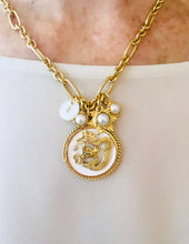 ONLY 1 LEFT!!! Dragon π White Enamel Disk Charm Pendant with White Pearl Charms, Initial & REGINA Chain β¨ Short Necklace 20ββ¨ π§§ CHOOSE Initial Below β¬οΈ