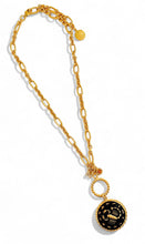 SCORPIO ♏️ Enamel Medallion with Birthstone & Initial with Regina Chain 18” Adj to 20” ✨ Choose Birthstone & Pave Initial ⬇️