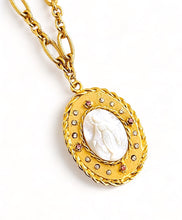 ONLY 1 LEFT!!! Milagrosa in Nácar with Rose Crystals 💗 ✨REGINA Chain✨ Short Necklace 20”-22”