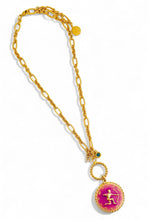 ONLY 2 LEFT!!! SAGITTARIUS ♐️ Enamel Medallion with Birthstone & Initial with Regina Chain 18” Adj to 20” ✨ Choose Birthstone & Pave Initial ⬇️