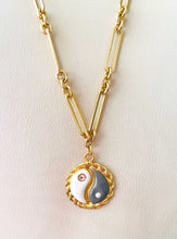 ONLY 2 LEFT!!! Yin & Yang Gray & White Enamel with CZ & Pearl ✨ SOFIA Chain Long Necklace 30”