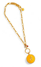 ONLY 2 LEFT!!! LEO ♌️ Enamel Medallion with Birthstone & Initial with Regina Chain 18” Adj to 20” ✨ Choose Birthstone & Pave Initial ⬇️