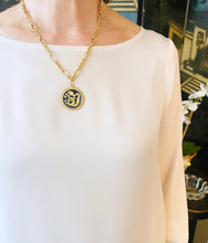 ONLY 1 LEFT!!! Dragon π Black Enamel Charm Disk Pendant with White Pearl & REGINA Chain β¨ Short Necklace 20β-22β π§§