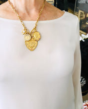 ONLY 1 LEFT!!! NEW! HEART Milagrosa & San Antonio Charm with Rose Crystals Love Energy 💗 & Pearl ✨REGINA Chain✨ Short Necklace 20”-22” Choose Bling Initial Below ⬇️ Letter M is SOLD OUT