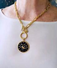 SCORPIO ♏️ Enamel Medallion with Birthstone & Initial with Regina Chain 18” Adj to 20” ✨ Choose Birthstone & Pave Initial ⬇️