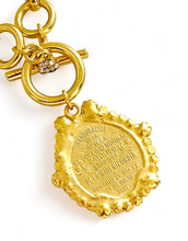 ONLY 2 LEFT!!! Lady of Mercy or “Virgen de la MISERICORDIA” Medallion Pendant with Pearl & CZ ✨Designed from an Antique Medallion circa 1932 Engraving on the Back✨ ISABELA Chain Short with Pave Toggle✨ CHOOSE LENGTH Necklace 18” or 20”