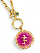 ONLY 2 LEFT!!! SAGITTARIUS ♐️ Enamel Medallion with Birthstone & Initial with Regina Chain 18” Adj to 20” ✨ Choose Birthstone & Pave Initial ⬇️