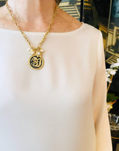 ONLY 1 LEFT!!! Dragon π Black Enamel Disk Pendant with White Pearl Charms, Initial & REGINA Chain β¨ Short Necklace 20β-22ββ¨ π§§ CHOOSE Initial Below β¬οΈ